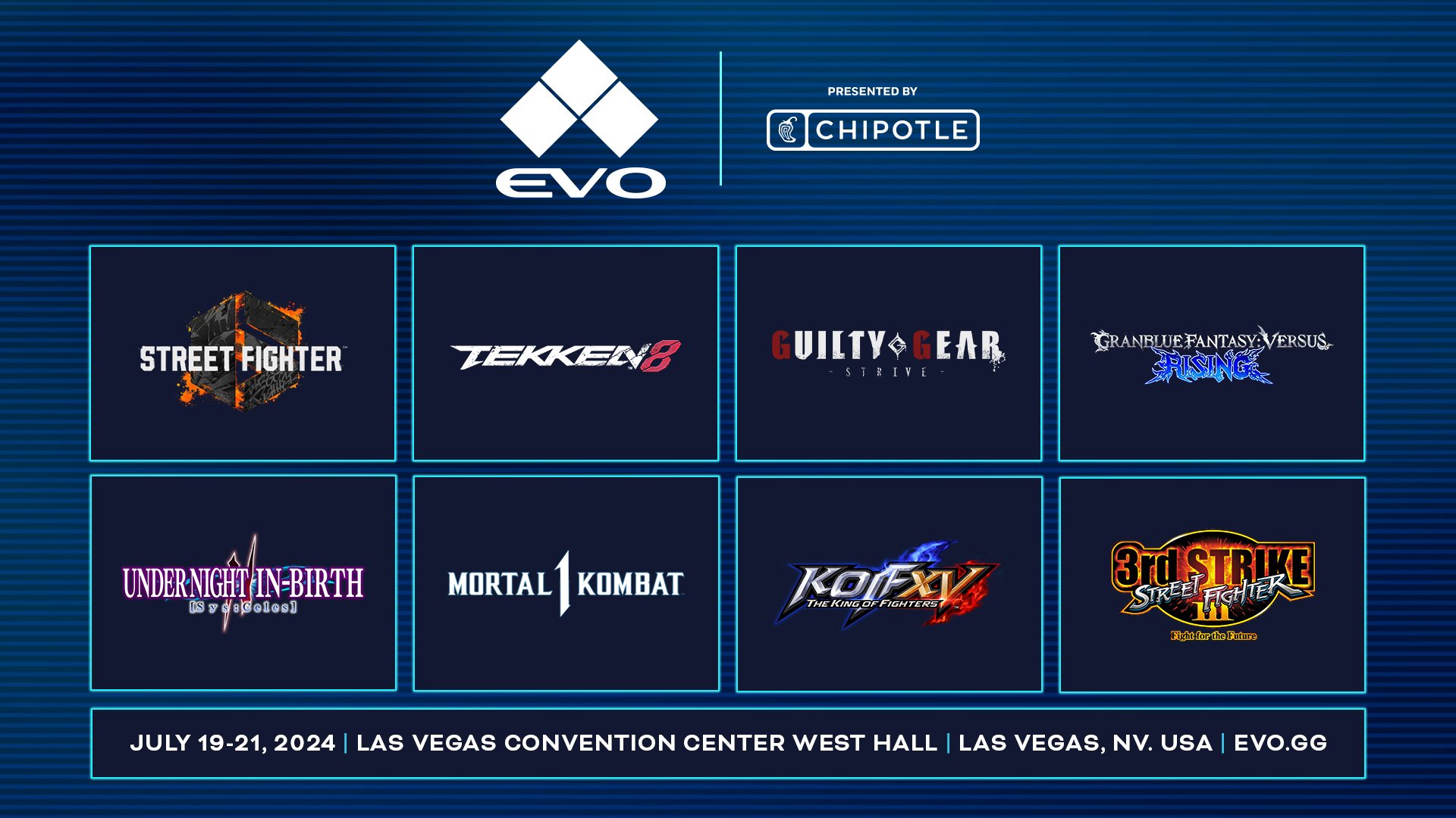 Under Night In-Birth II [Sys:Celes] was selected as the main event of EVO
